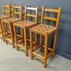 Vintage oak and papercord bar stools, 1960s - vintage bar stools