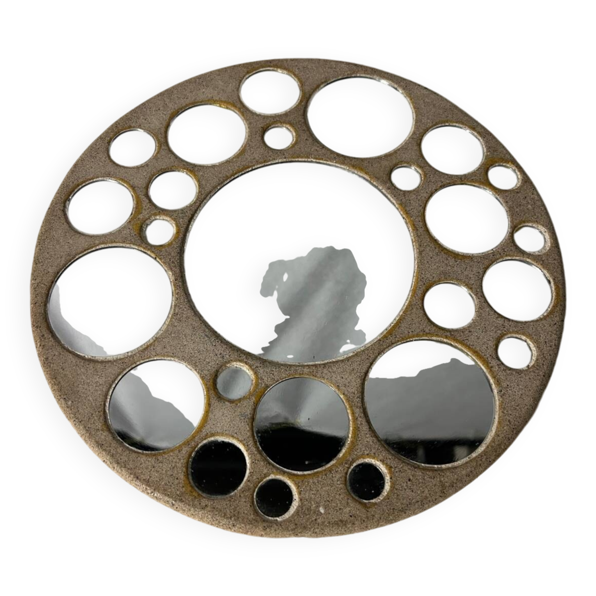 Miroir rond en céramique