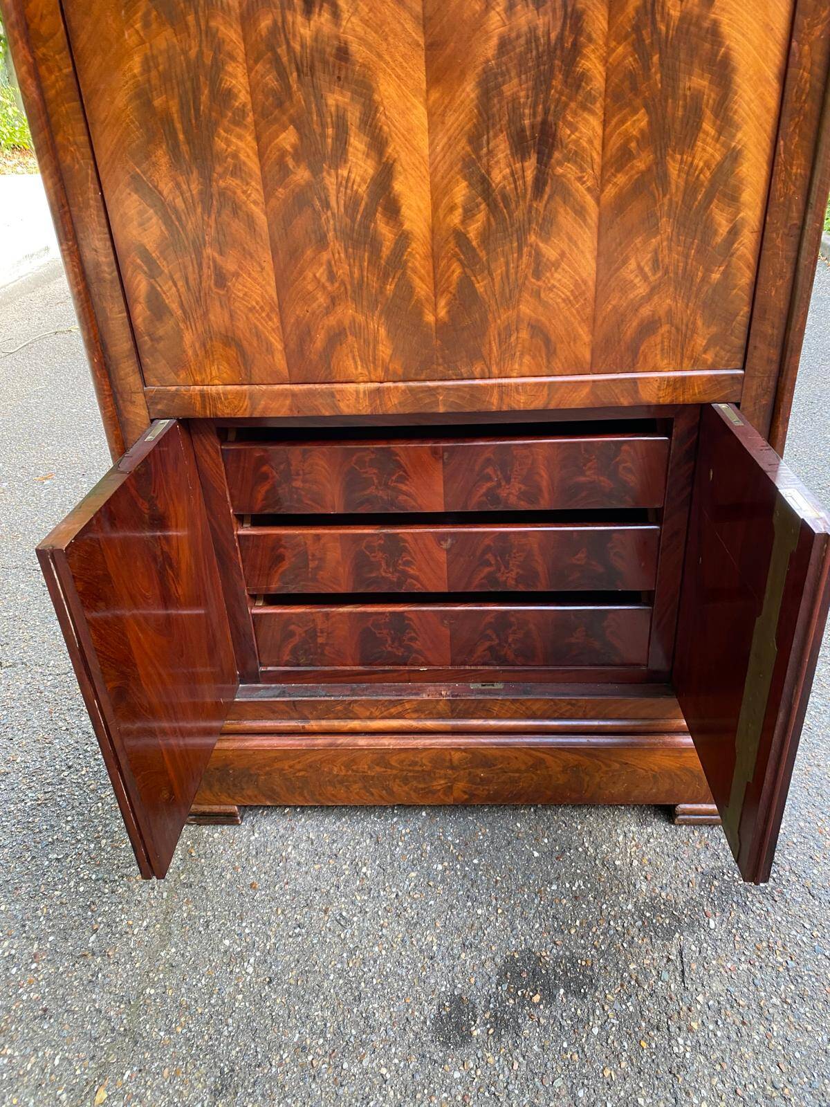 Louis Philippe burr walnut and marble secretary from the 19th century