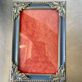 Vintage Silver & Grey Metal Picture Frame convex glass