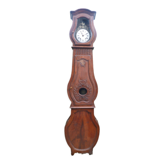 Horloge de parquet violon en noyer provencale fin XVlll/deb XlXème