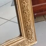miroir ancien en bois et stuc doré