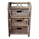 Chiffonnier rotin osier 3 tiroirs meuble rangement vintage