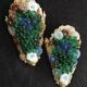 Murano wall sconces – coloured grape glass, bronze anemone
