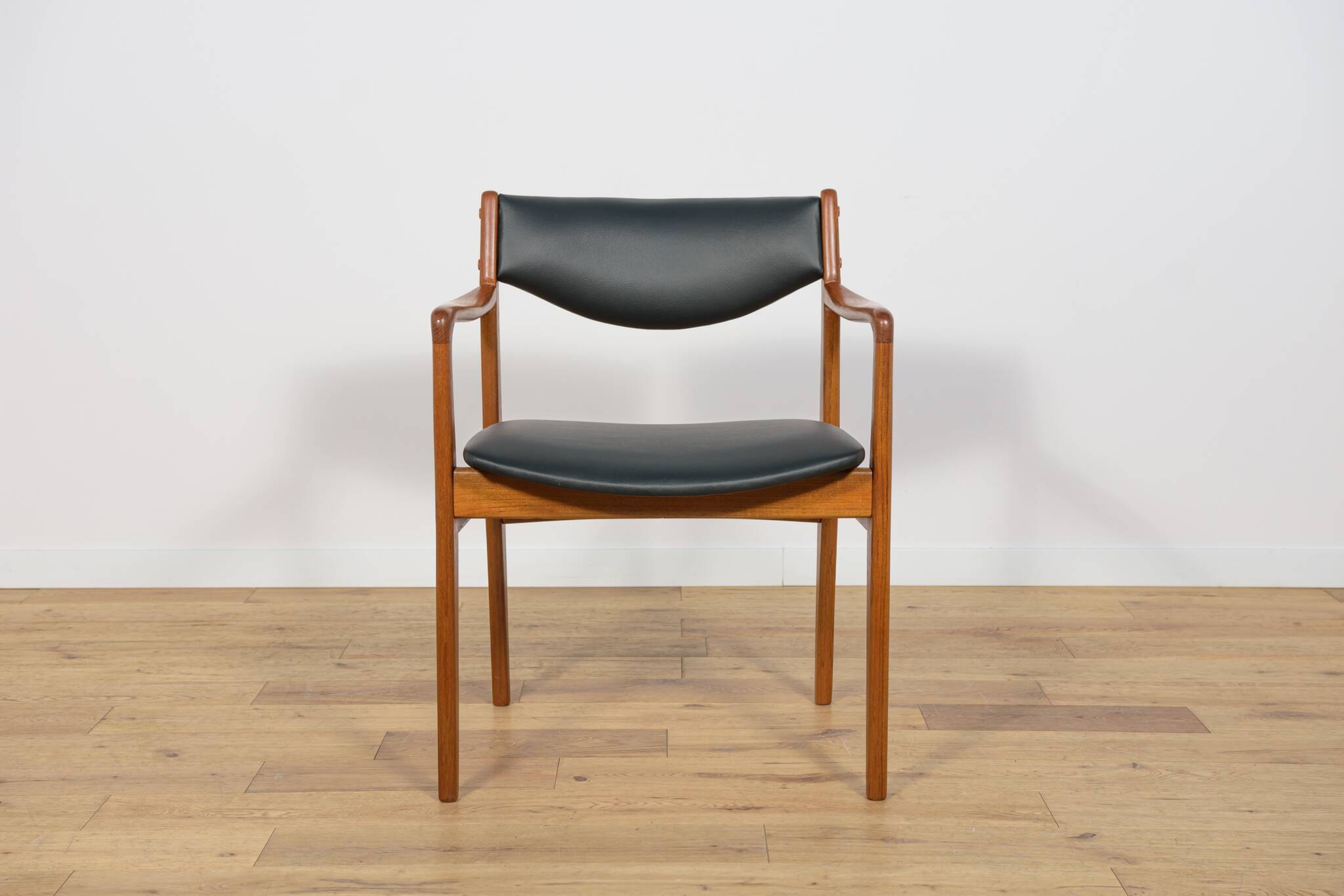 Mid-Century Teak & Leather Armchair, Denmark, 1960s