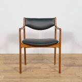 Mid-Century Teak & Leather Armchair, Denmark, 1960s