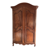 18th-century Bordeaux-style wardrobe in solid Cuban mahogany