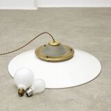 Lampe à suspension en laiton et métal vintage italienne, années 1970