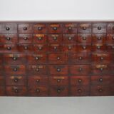 Antique Hardwood Apothecary Cabinet / Bank of Drawers, England, 19th Centur