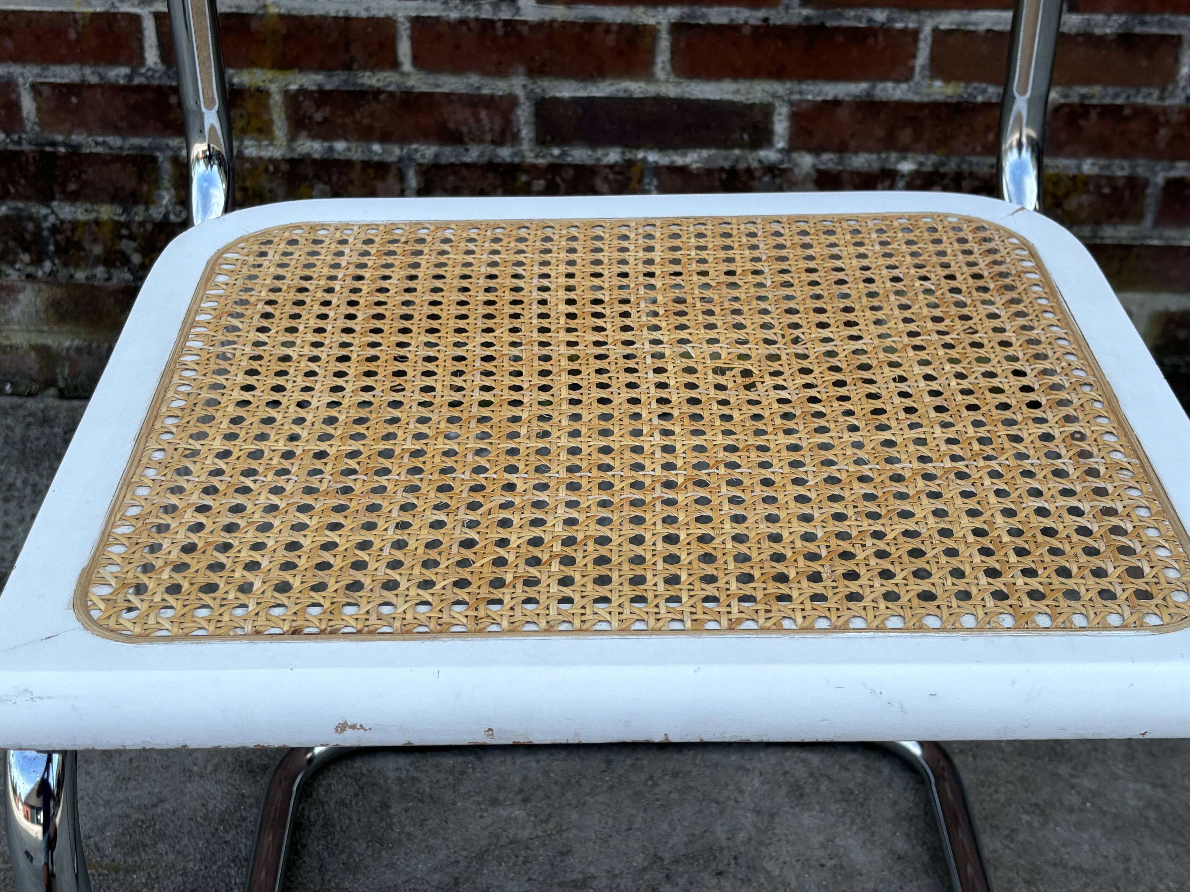 Cesca design chair model b32 in chrome white