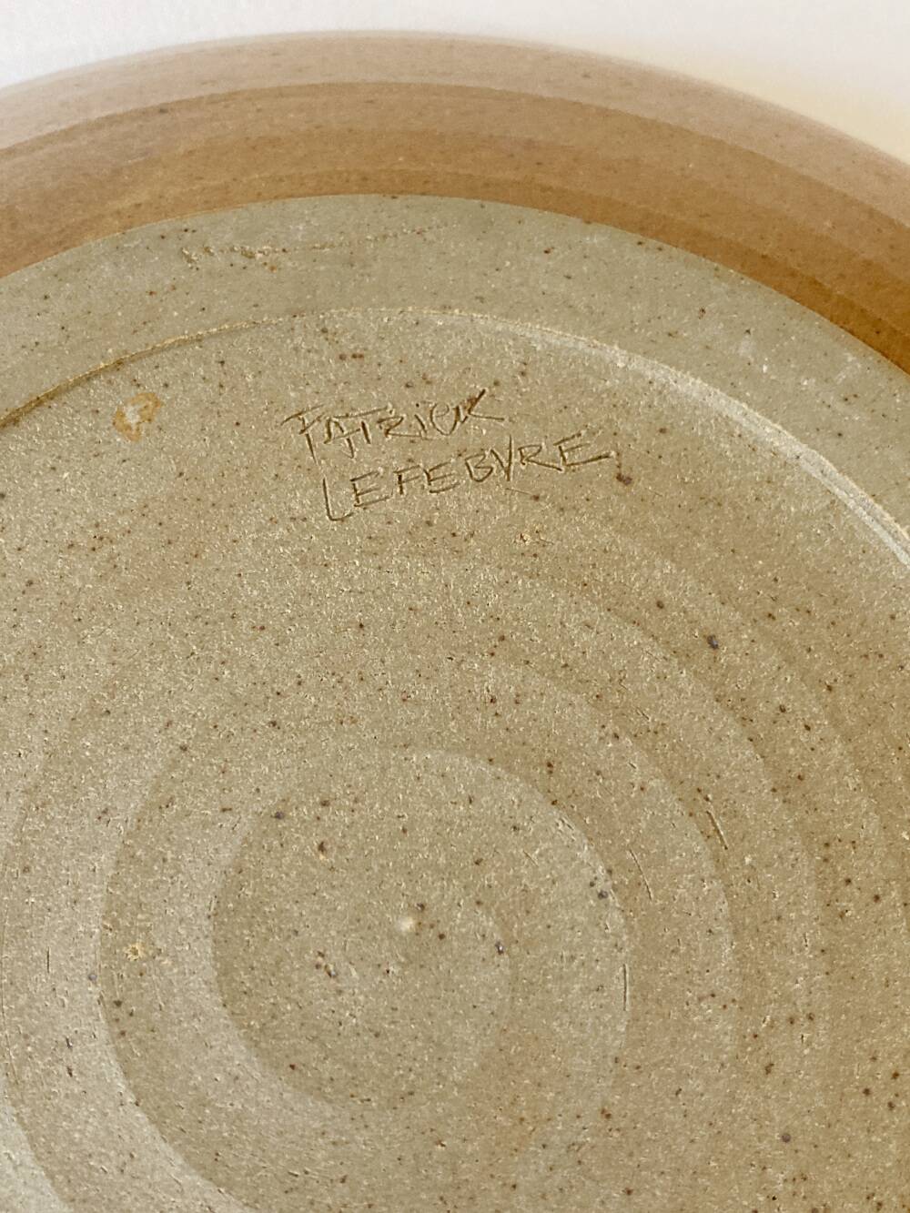 Ceramic dish signed Patrick Lefebvre