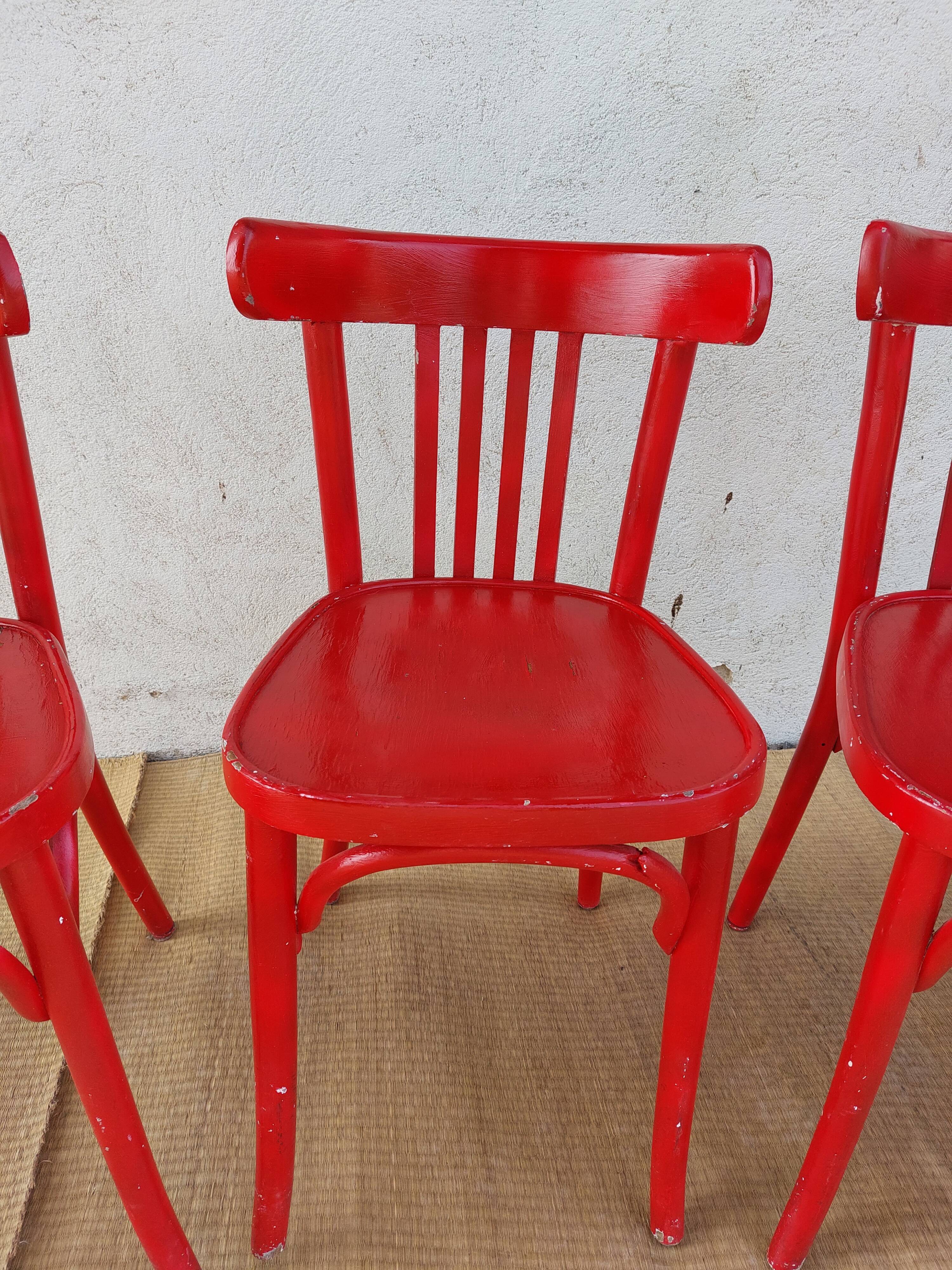 Red baumann chairs