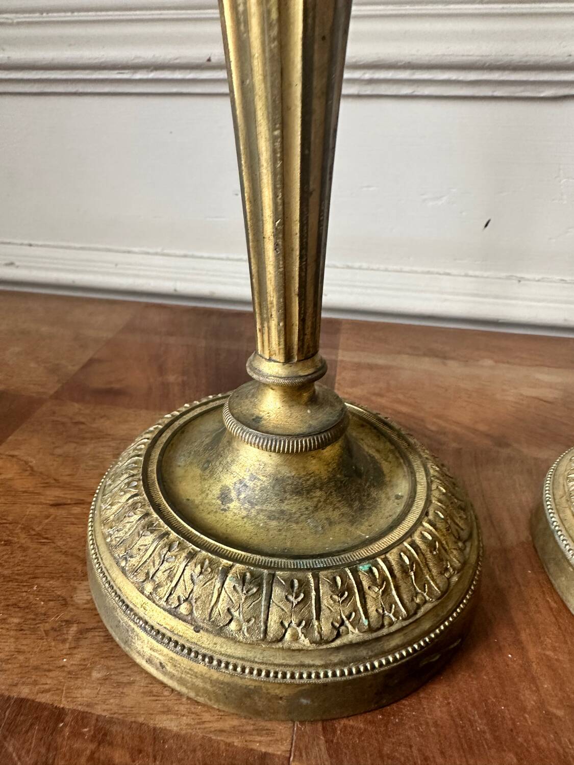 Pair of bronze candlesticks