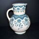 Vase, pichet Malines en faïence fleuri bleue Sarreguemines U&C