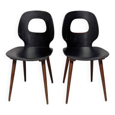 Paire de chaises Baumann type œil