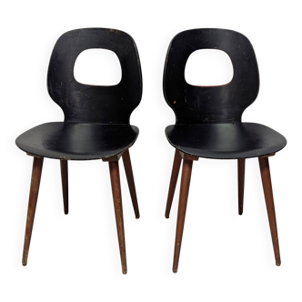 Paire de chaises Baumann type œil