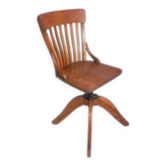 Oak office chair, workshop chair, adjustable height, 1930s