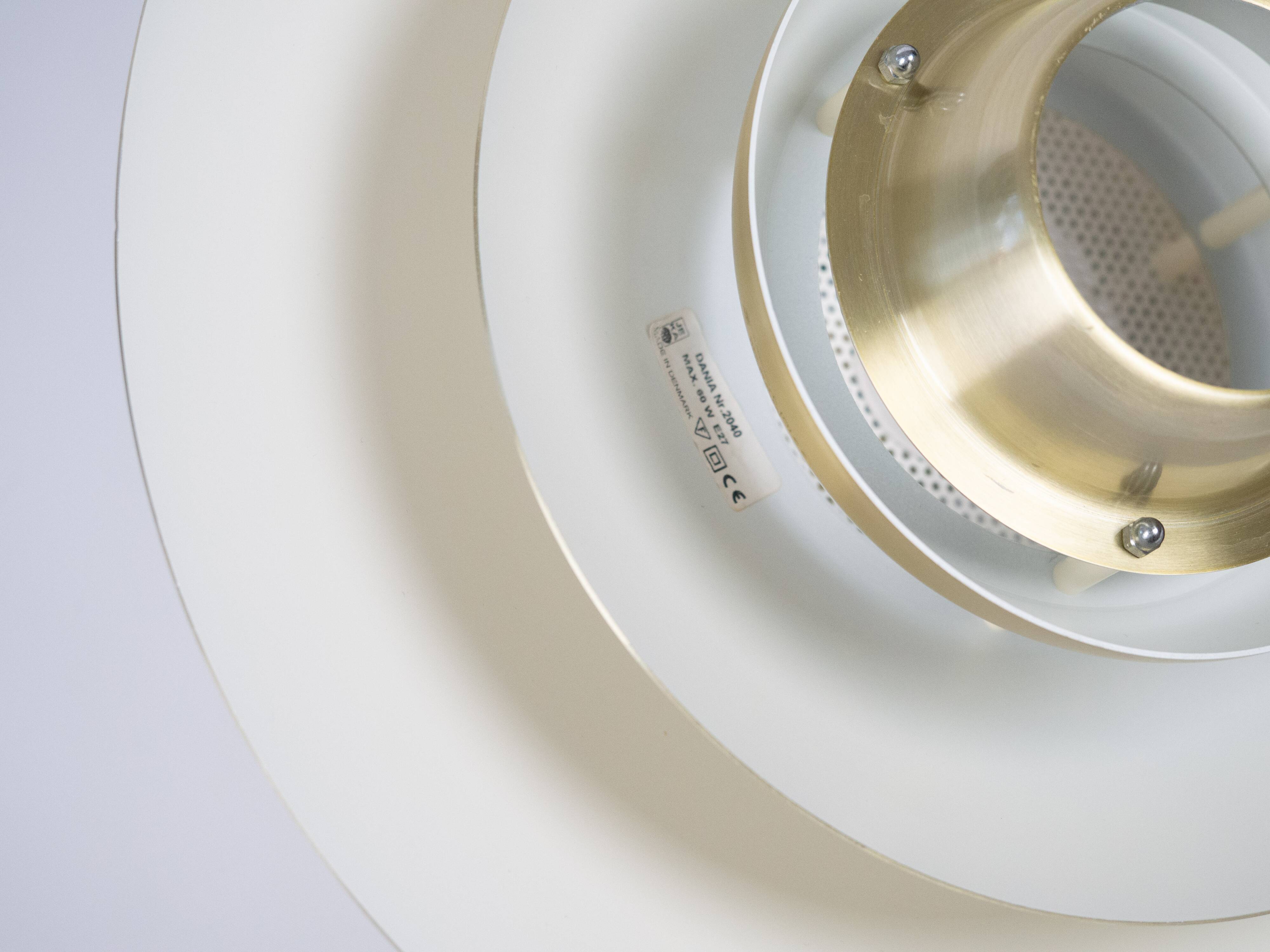 Danish vintage pendant lamp Dania by Kurt Wiborg, Jeka, 1980s