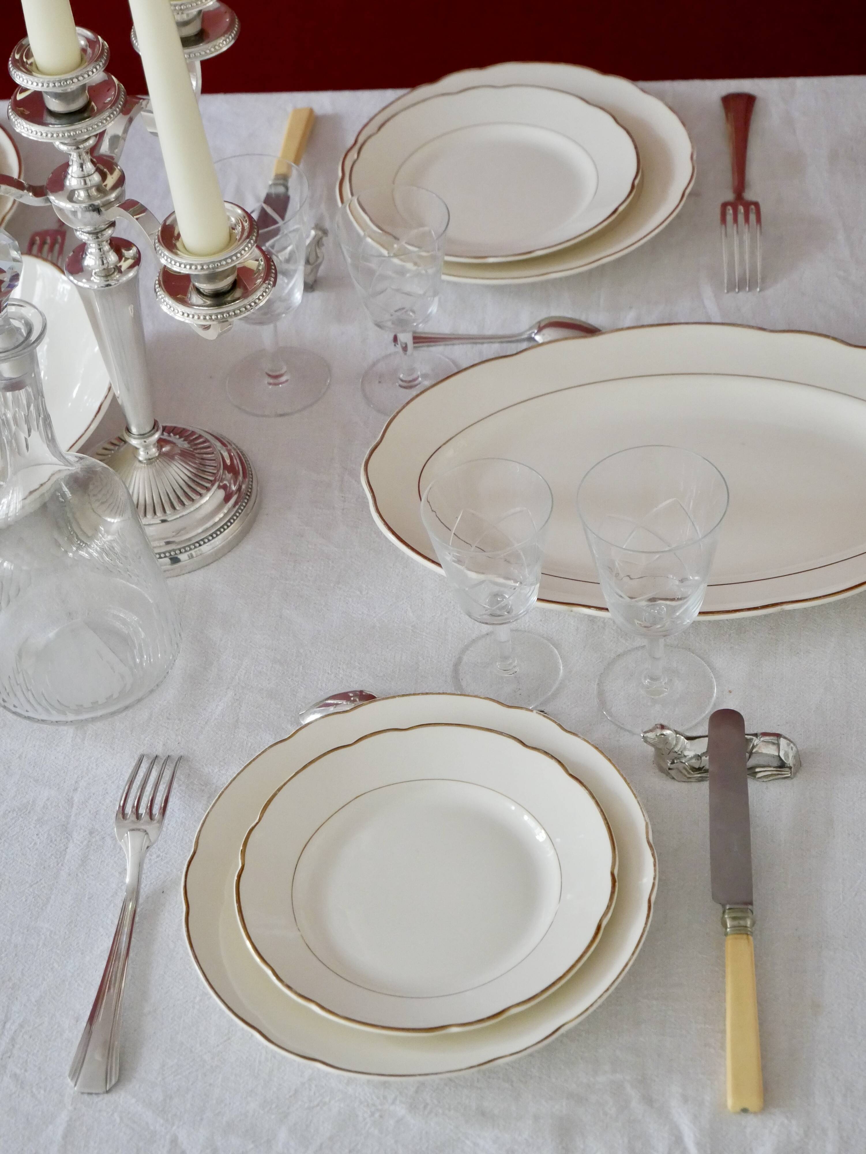 Villeroy and Boch ivory and gold edging service 52 pcs