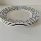 3 plates Churchill England mosaic and floral design