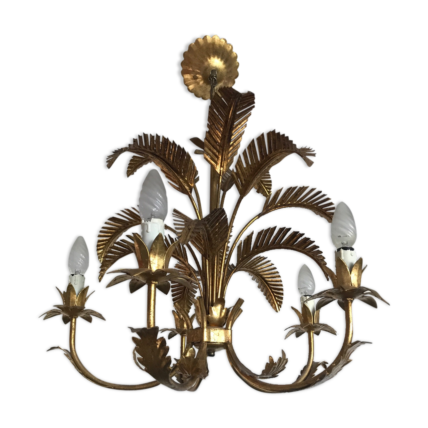 Palm leaf chandelier 1970