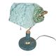 Lampe de bureau vintage en marbre vert et laiton pièce unique artisanale