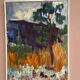 Original Swedish Oil on Canvas – "Tree in a Landscape", Unknown Artist – Vintage and Framed – 33 × 28 cm (12.9" × 11")