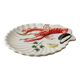 Vintage ceramic serving dish from the 1980s, hand-painted lobster design.