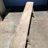 Old solid wood bench Epoque 1940/50