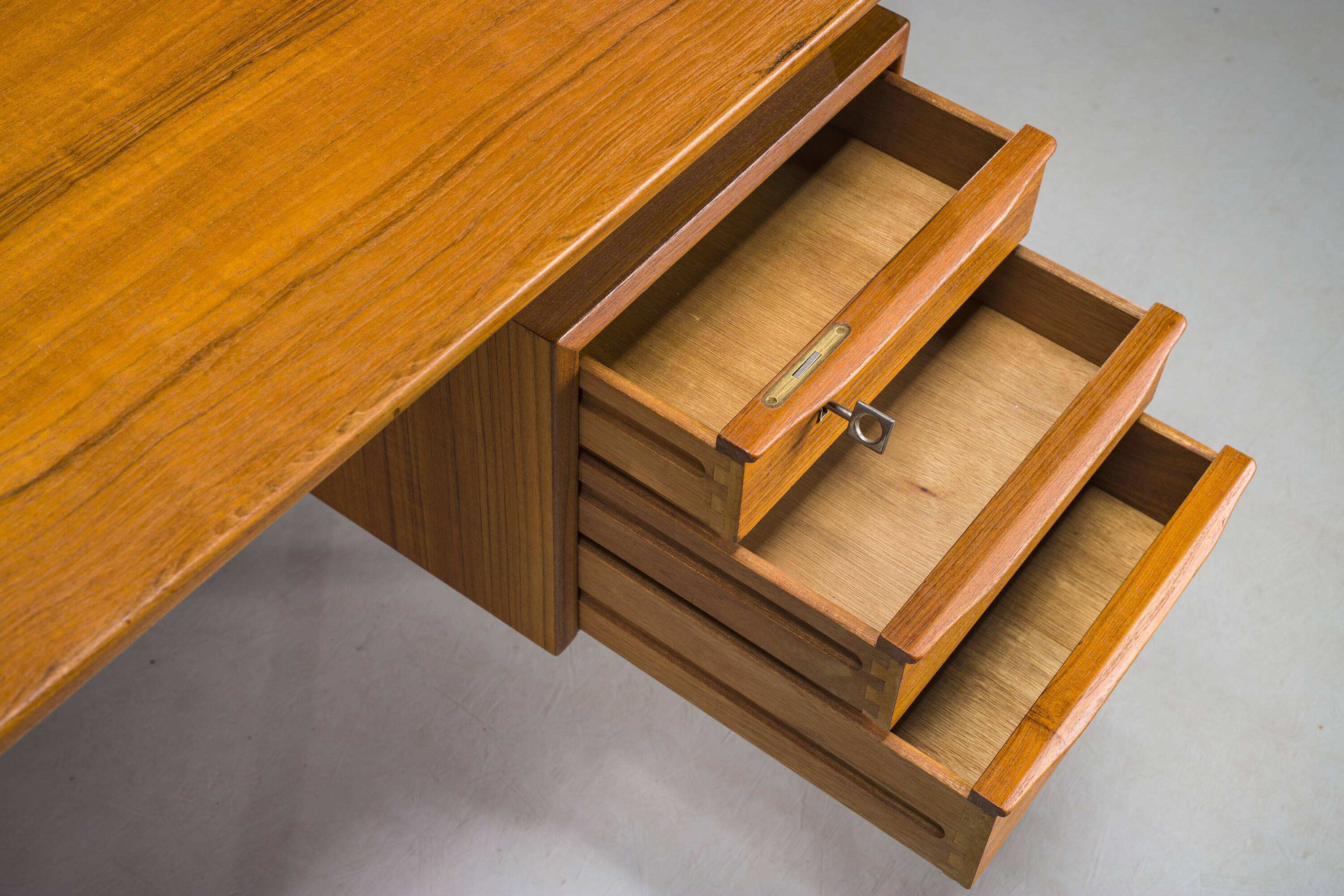 Danish Teak Desk by Peter Lovig Nielsen for Hedensted Mobelfabrik, 1972