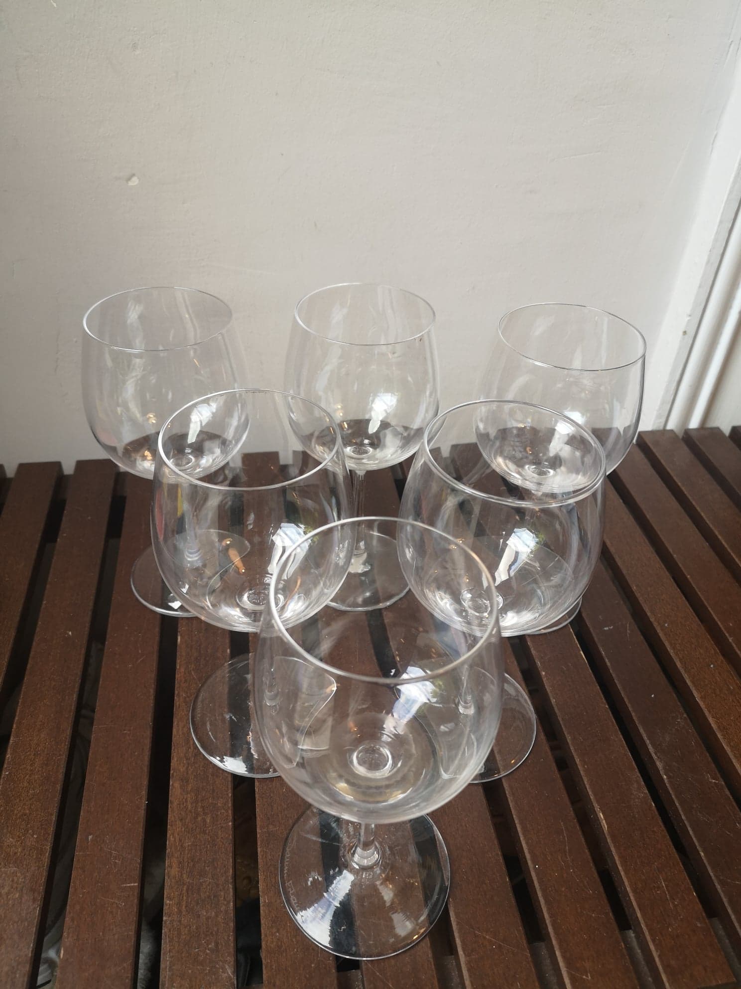 Six wine glasses- Cristal- Daum France