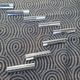 Eight Boulenger knife holders in art deco silver metal