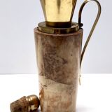Turned Beech and Parchment Thermos / Jug by Aldo Tura for Macabo, Italy