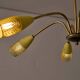 Lustre moderne du milieu du siècle en laiton et jaune