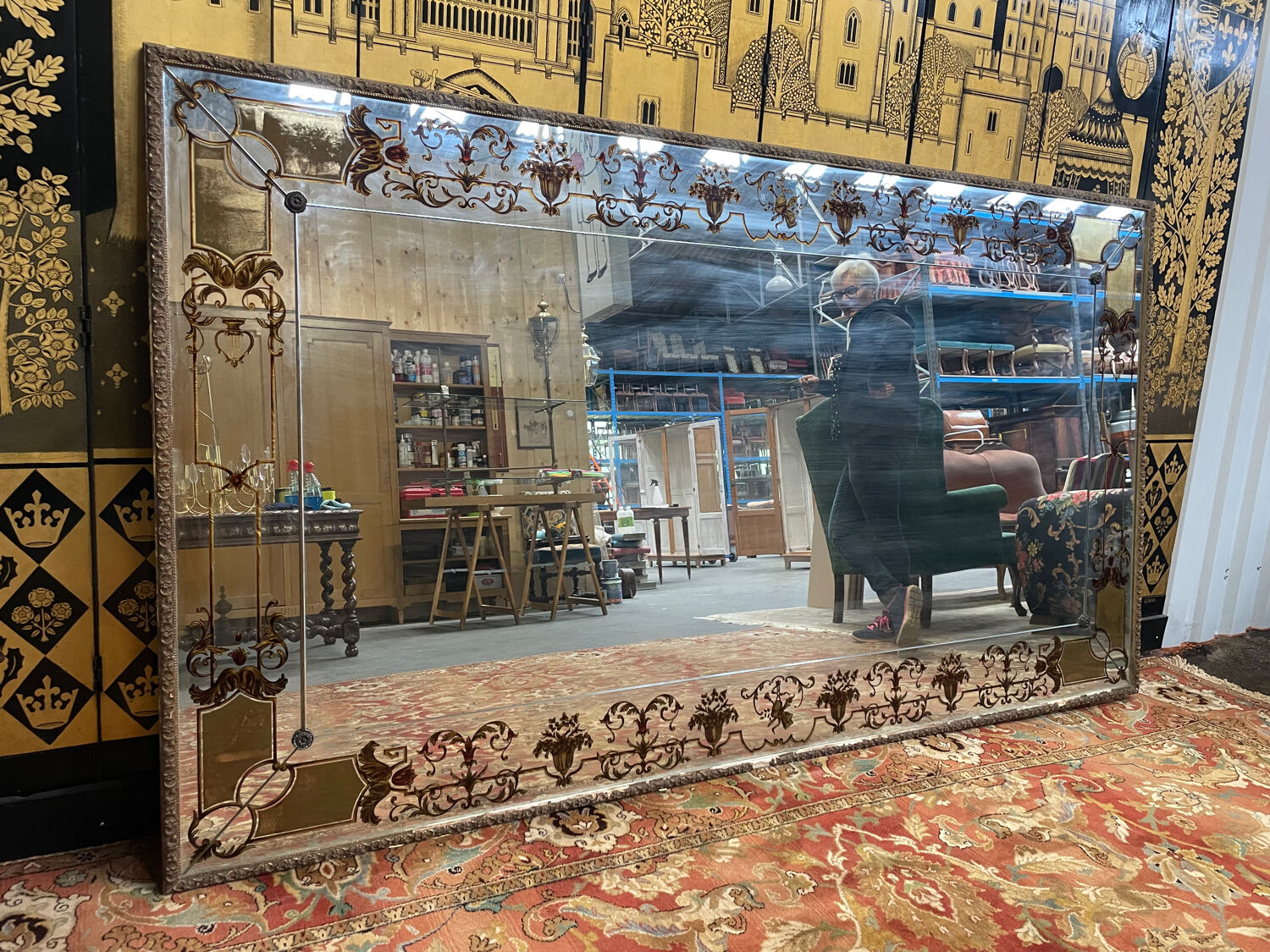 Venetian mirror from brasserie 325x131cm