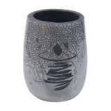 Raku vase signed