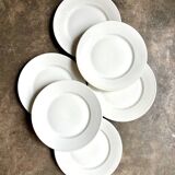 6 white porcelain flat plates