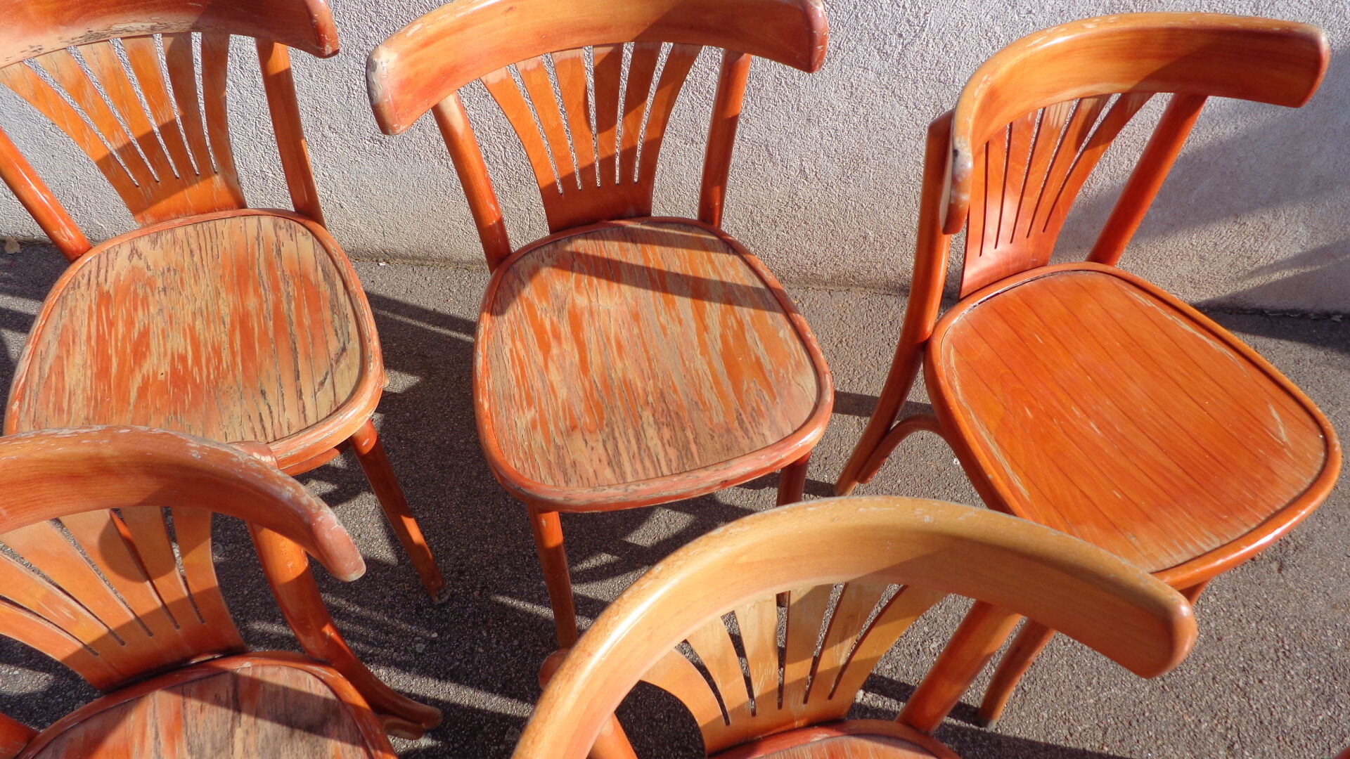 Set de 6 chaises bistrot rouge