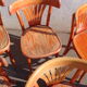 Set de 6 chaises bistrot rouge