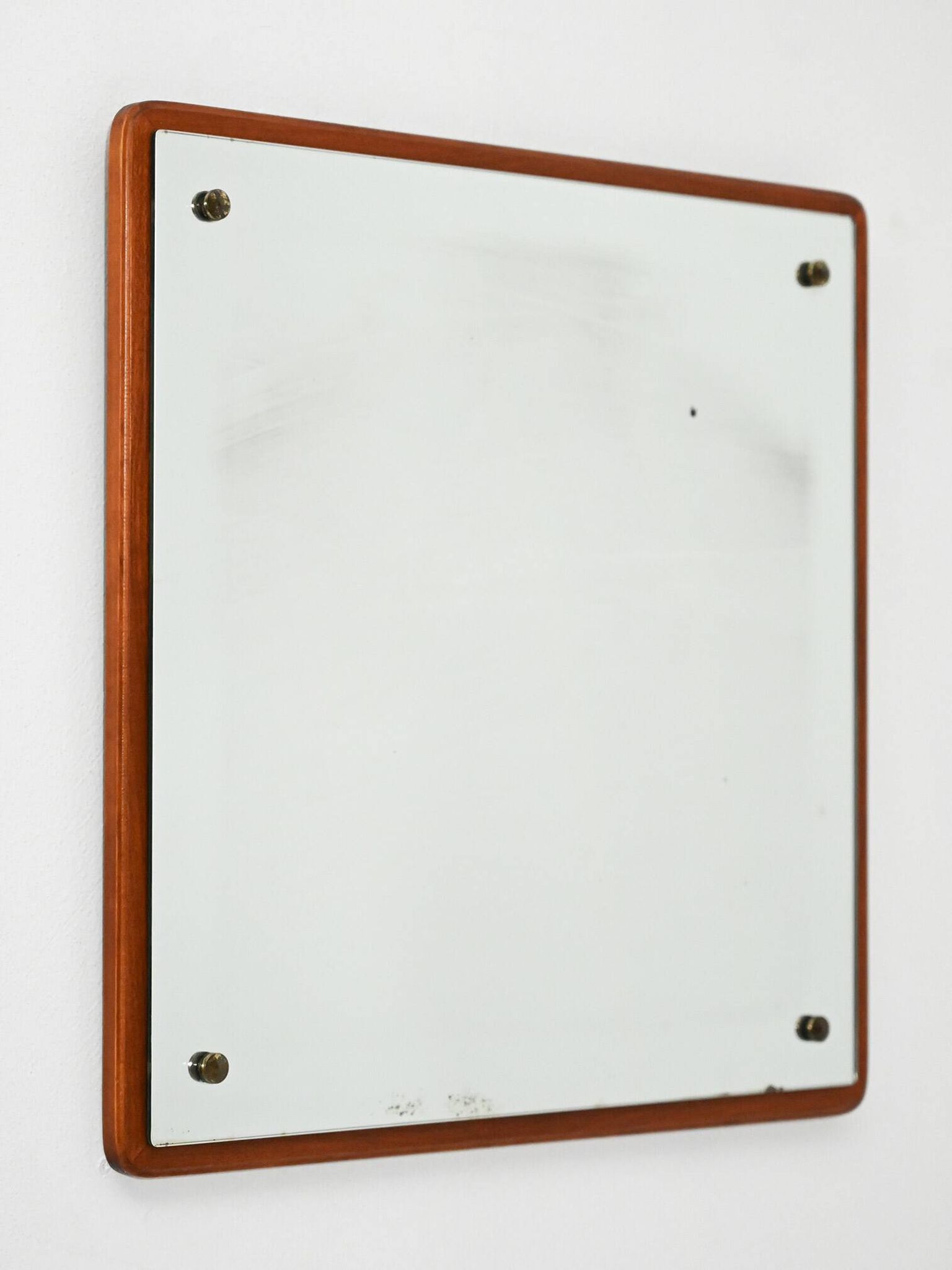 Scandinavian square teak mirror from the 1960s–70s