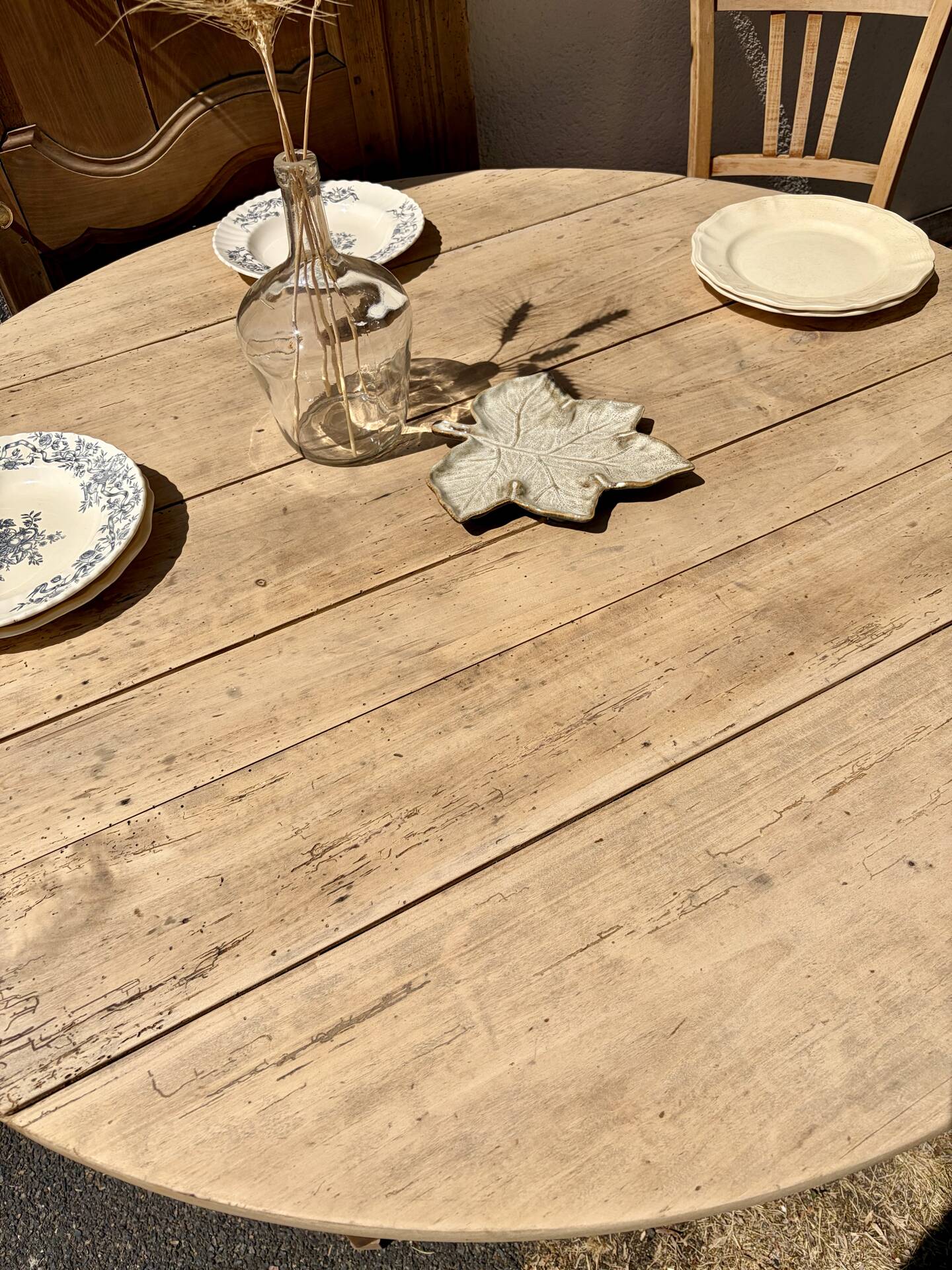 Table à rabat bois brut