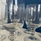 Set of 6 vintage wine glasses in bubble glass, retro chic style