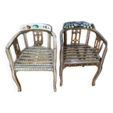 Pair of Indian painted armchairs.