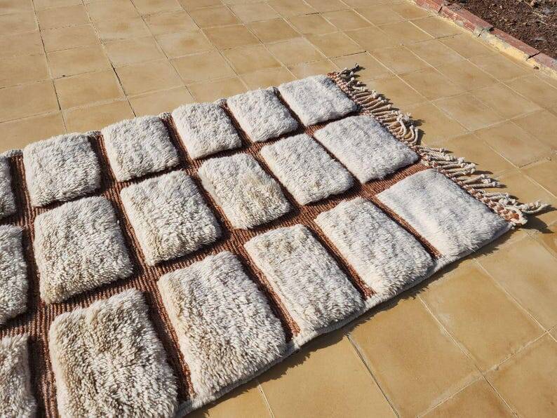 Handmade wool hallway rug, size 75 x 300 cm