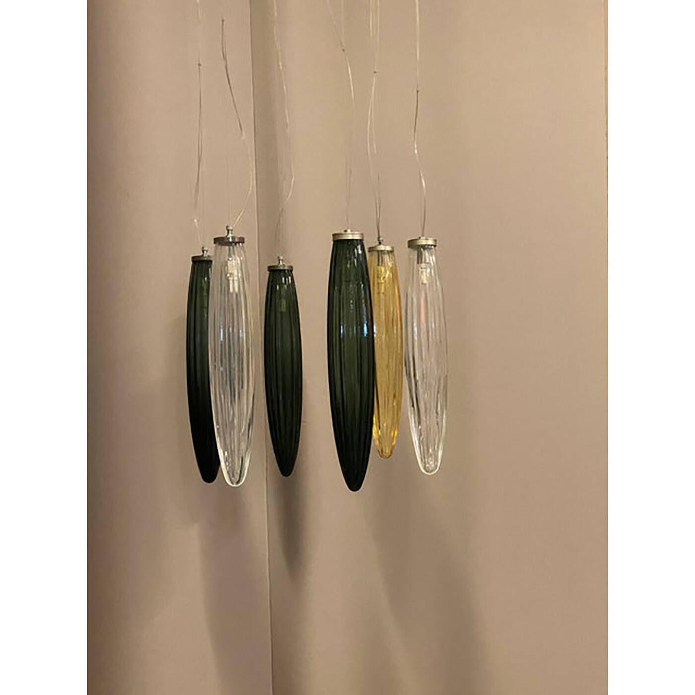 Italian Glass Sputnik Chandelier Flush Mount With Big Spheres