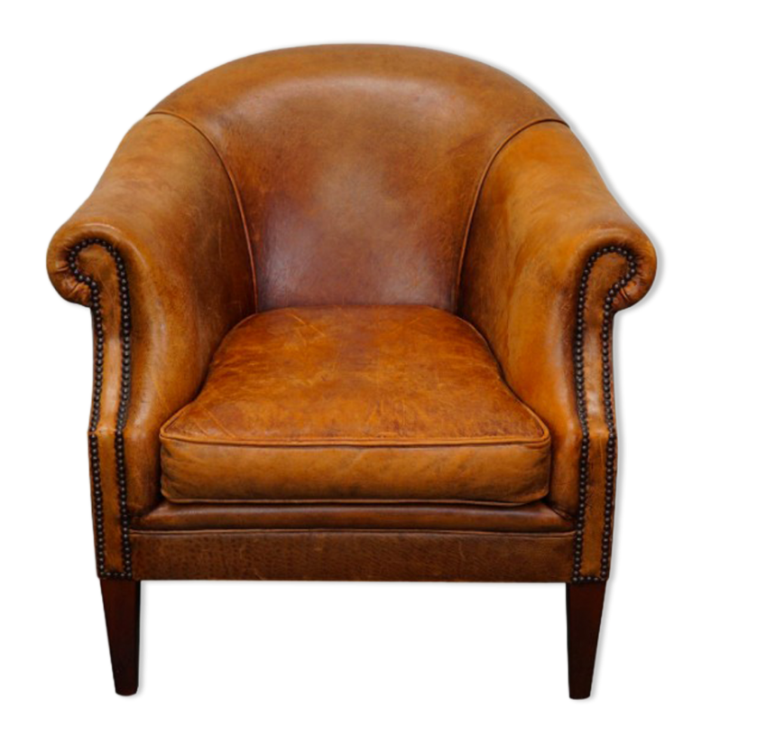 Vintage club armchair in cognac leather Netherlands
