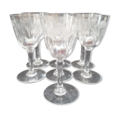 7 verres à porto en cristal de Bacccarat, Modèle Molière, Vers 1920.