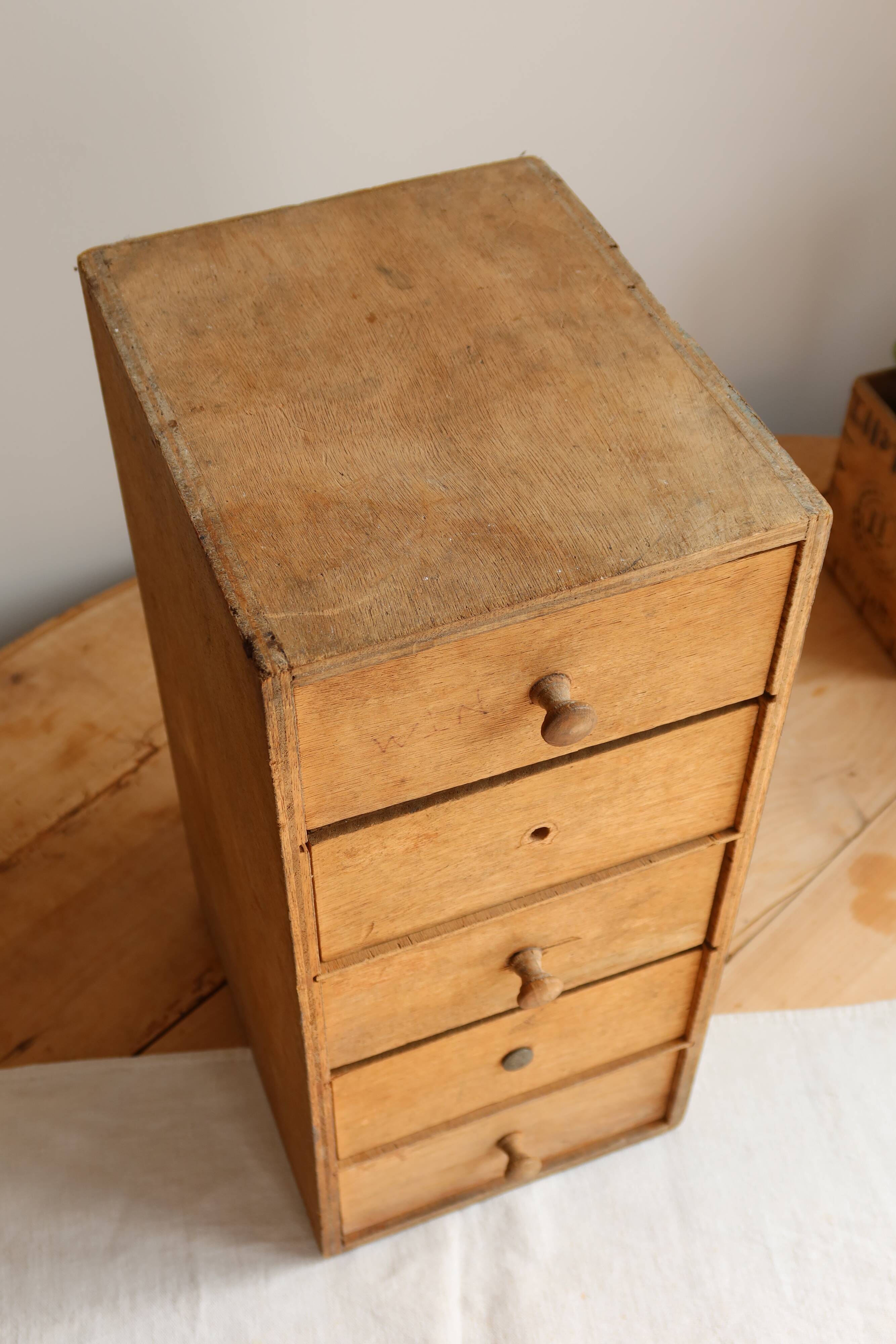 Antique wooden drawer unit