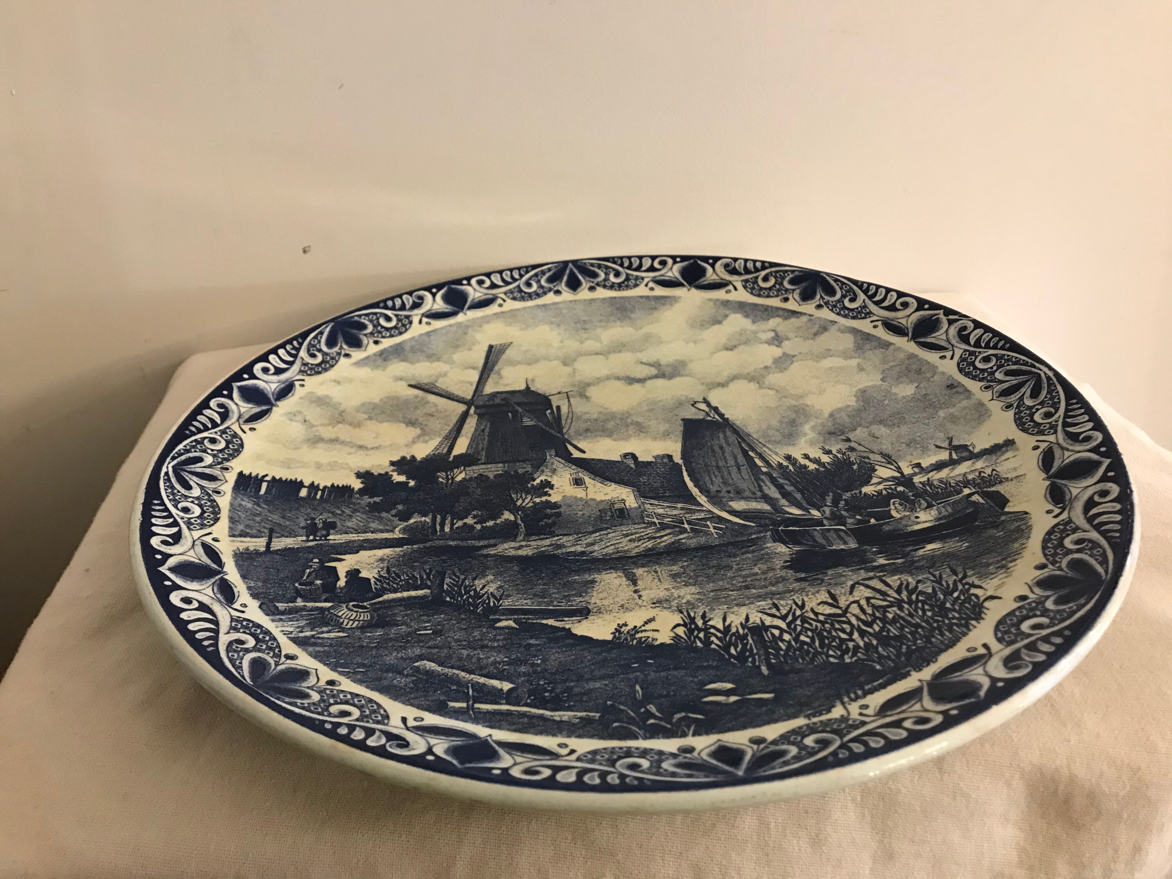 Blue dish in earthenware Delft Holland
