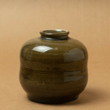 vase émail vert craquelé signé kiseto vintage 1970
